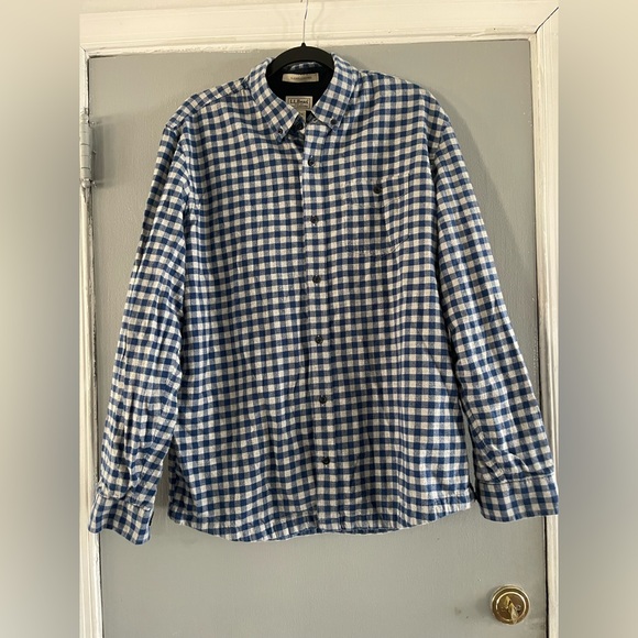 L.L. Bean Other - L.L. Bean Blue and Gray Casual‎ Button Down Shirt